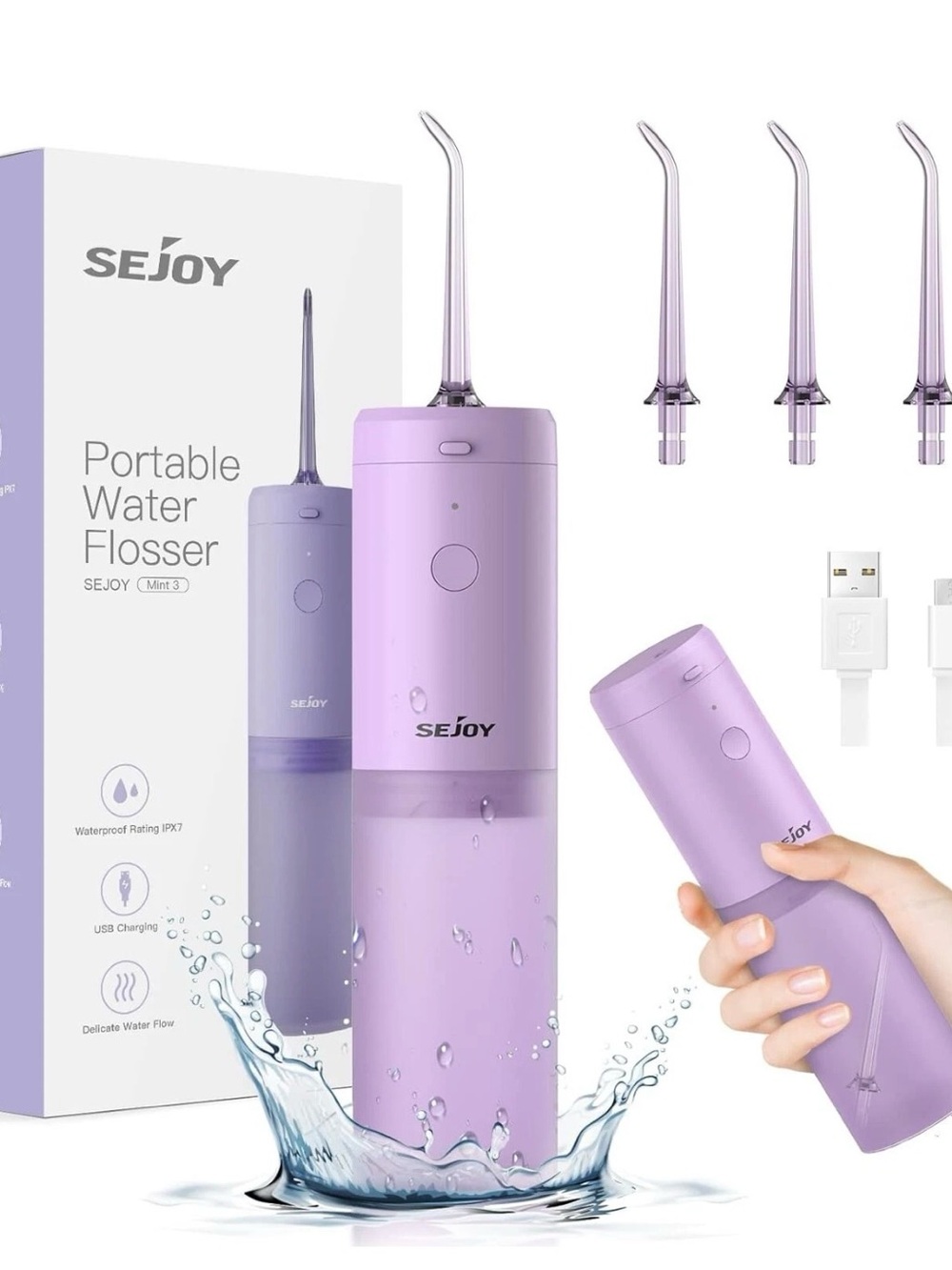 NEW in BOX Portable Water Flosser - Lavender